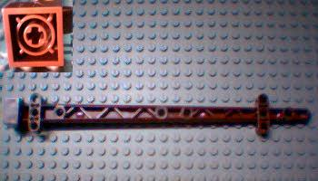 Boat, Mast 2 x 2 x 20 with Holes - Side Aligned x shape Axle Hole, + Orientation in Reddish Brown