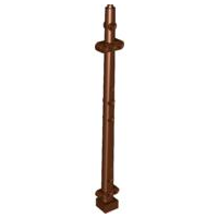 Boat, Mast 2 x 2 x 20 with Holes - Corner Aligned x shape Axle Hole, x Orientation in Reddish Brown