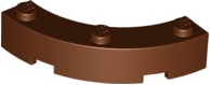 Brick Round Corner 4 x 4 Macaroni Wide with 3 Studs in Reddish Brown