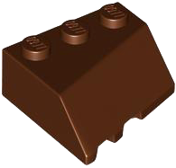 Brick Wedged, Sloped 45° 3 x 3 Right in Reddish Brown