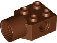 Technic Brick Special 2 x 2 with Pin Hole, Rotation Joint Socket in Reddish Brown