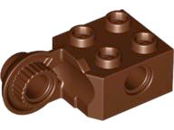 Technic Brick Special 2 x 2 with Pin Hole, Rotation Joint Ball Half [Vertical Side] in Reddish Brown