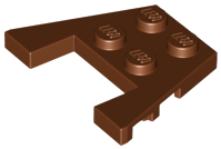 Wedge Plate 3 x 4 with Stud Notches [Reinforced Underside] in Reddish Brown