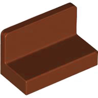 Panel 1 x 2 x 1 [Rounded Corners] in Reddish Brown