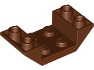 Brick Sloped Inverted 45° 4 x 2 Double with 2 x 2 Recessed in Reddish Brown