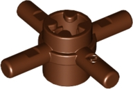 Technic Axle Connector Hub with 4 Bars at 90° in Reddish Brown