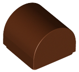 Brick Curved 1 x 1 x 2/3 Double Curved Top, No Studs in Reddish Brown