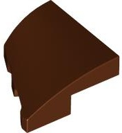Brick Wedged, Curved 2 x 2 with Stud Notch Right in Reddish Brown