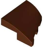 Brick Wedged, Curved 2 x 2 with Stud Notch Left in Reddish Brown