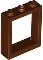 Window Frame 1 x 3 x 3 in Reddish Brown