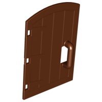 Duplo Door 1 x 4 x 4 with Rounded Top and Handle - Castle in Reddish Brown