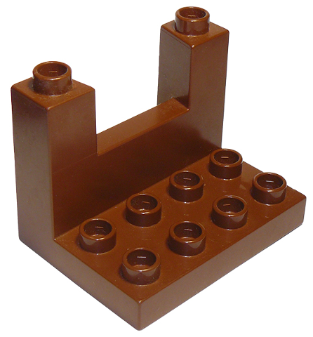 Duplo Plate 3 x 4 x 2 1/3 Rampart in Reddish Brown
