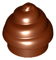Plate Round 1 x 1 Swirled Top / Poo in Reddish Brown