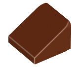 Brick Sloped 30° 1 x 1 x 2/3 (Cheese Slope) in Reddish Brown