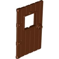 Door 1 x 4 x 6 with Window, Wood Structure, Tight Window Hold in Reddish Brown