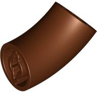 Brick Round 2 x 2 D. Tube with 45° Elbow and Axle Holes (Crossholes) at Each End [LONG] in Reddish Brown