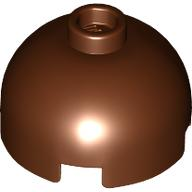 Brick Round 2 x 2 Dome Top, Vented Stud in Reddish Brown