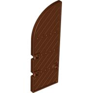 Door, Gate 1 x 4 x 9 Curved Top, Diagonal Boards in Reddish Brown