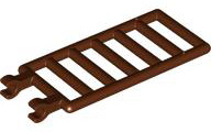 Bar 7 x 3 with Double Clips (Ladder) [Round Clips] in Reddish Brown