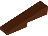 Brick Sloped 1 x 4 with 1 x 2 Cutout in Reddish Brown