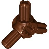 Technic Axle Connector Hub with 3 Axles at 120° in Reddish Brown