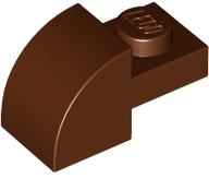 Brick Curved 1 x 2 x 1 with Curved Top in Reddish Brown