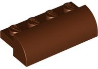 Brick Curved 2 x 4 x 1 in Reddish Brown