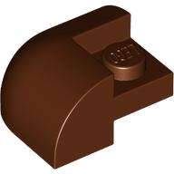 Brick Round, Curved 2 x 2 x 1, Corner in Reddish Brown