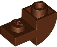 Brick Curved Inverted 1 x 2 with 1 x 1 Cutouts in Reddish Brown