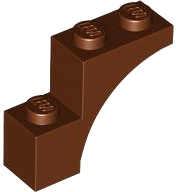 Brick Arch 1 x 3 x 2, Straight End in Reddish Brown
