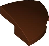 Brick Round Corner, Curved 2 x 2 x 2/3 Quarter Circle With 1 x 1 Bottom Cutout in Reddish Brown
