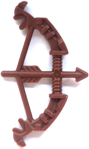 Weapon Bow and Arrow Decorated in Reddish Brown