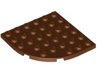 Plate Round Corner 6 x 6 in Reddish Brown