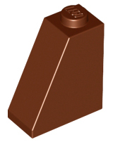 Brick Sloped 65° 2 x 1 x 2 in Reddish Brown