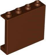 Panel 1 x 4 x 3 [Side Supports / Hollow Studs] in Reddish Brown