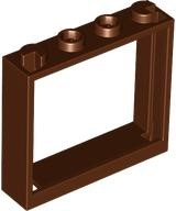 Window 1 x 4 x 3 without Shutter Tabs in Reddish Brown