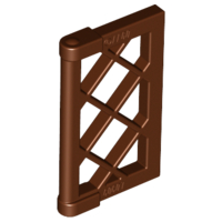 Window 1 x 2 x 3 Pane Latticed with Thick Corner Tabs in Reddish Brown