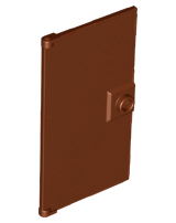 Door 1 x 4 x 6 Smooth with Chamfered Handle Plinth in Reddish Brown