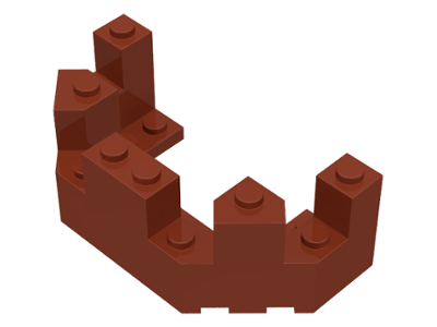 Castle Turret Top 4 x 8 x 2 1/3 in Reddish Brown