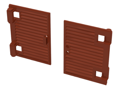Window 1 x 2 x 3 Shutter with Hinges and Handle in Reddish Brown