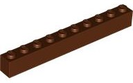 Brick 1 x 10 in Reddish Brown