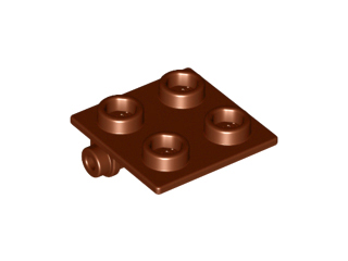 Hinge Brick 2 x 2 Top Plate Thin in Reddish Brown