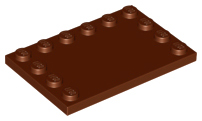 Plate Special 4 x 6, Studs on 3 Edges in Reddish Brown