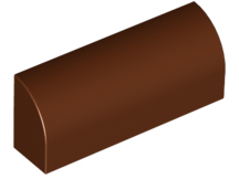 Brick Curved 1 x 4 x 1 1/3 No Studs, Lowered Inside Support in Reddish Brown