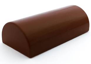 Brick Curved 2 x 4 Double, No Studs, without Groove in Reddish Brown