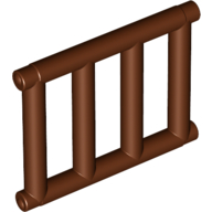Bar 1 x 4 x 3 [End Tabs] in Reddish Brown