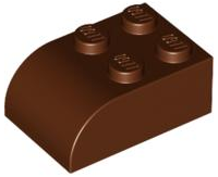 Brick Curved 2 x 3 in Reddish Brown