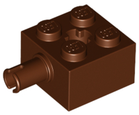 Brick Special 2 x 2 with Pin and Axle Hole in Reddish Brown