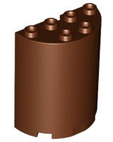 Cylinder Half 2 x 4 x 4 in Reddish Brown
