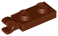 Plate Special 1 x 2 with Clip Horizontal on End in Reddish Brown